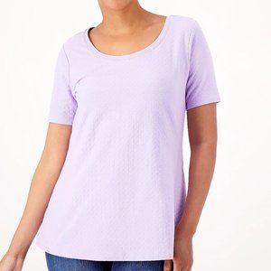 Isaac Mizrahi Live! Textured Lavender Knit Swing Top NWOT 1X